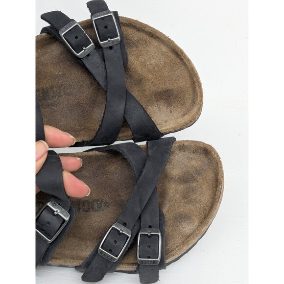 Birkenstock Franca Sandals black Leather EU 37 US Womens 6 6.5 Straps Comfort - Picture 6 of 8